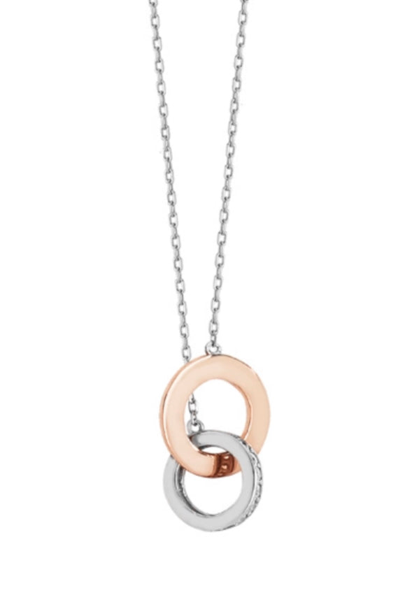 Two Tone Rose Gold and Silver Karma Necklace Limited Edition - www.sparklingjewellery.com