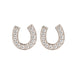 Sterling Silver Horse Shoe CZ Earrings - www.sparklingjewellery.com