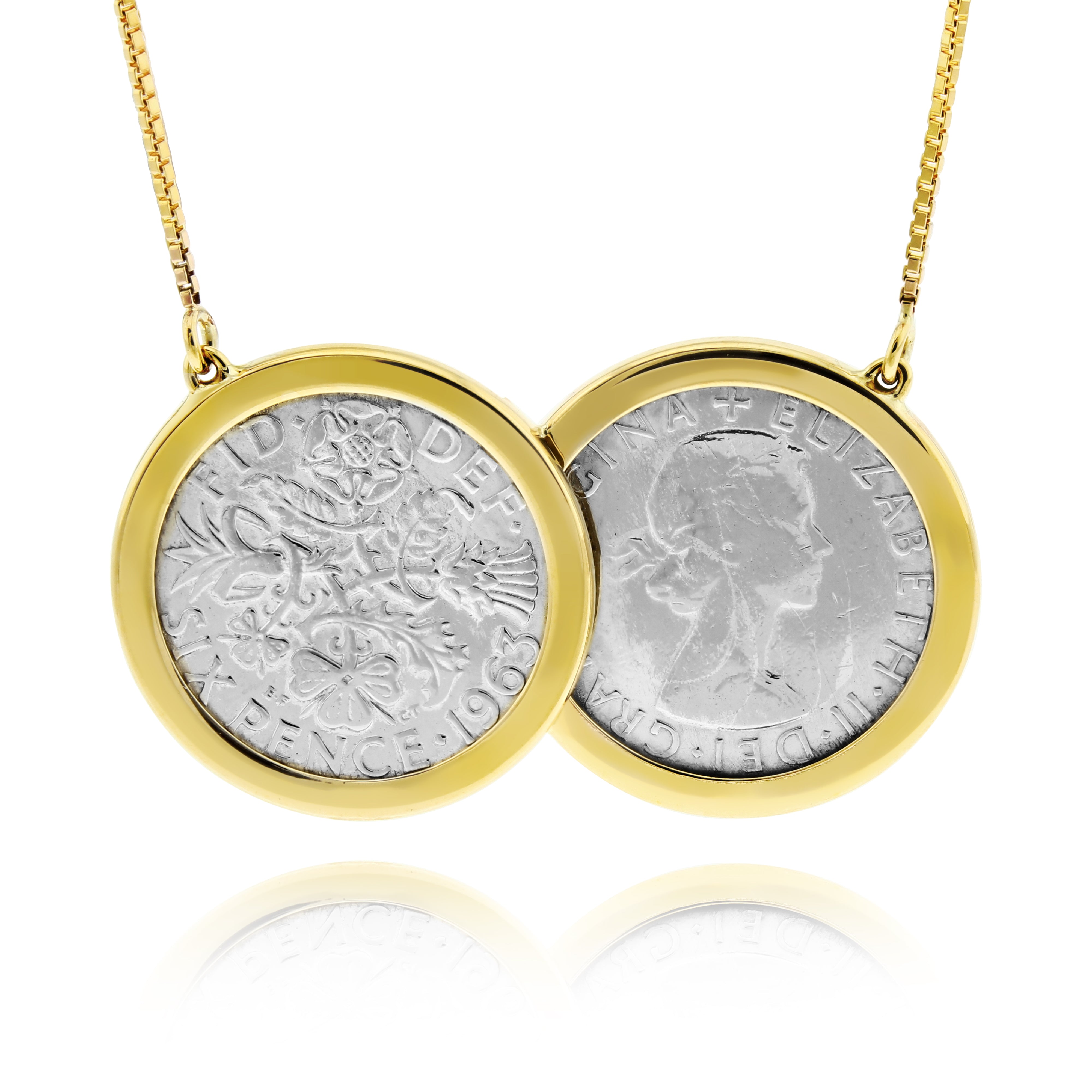 Double shop sixpence necklace